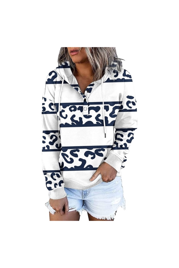 Tunic Tops for Women Leggings Fall Comfy Hooded Long Sleeve Dolman Off the Shoulder Drawstring Stripe Leisure Cotton Sweatshirts Hoodies(Blue,S)