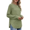 thumbnail image 1 of Tunic Tops for Women Loose Fit Dressy Long Sleeve Shirts Womens Sweaters Crew Neck Fall Clothing Green S, 1 of 6