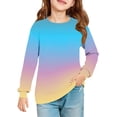 thumbnail image 1 of Tunic shirts for Girls Crewneck Gradient Shirts Long Sleeve Color Block Sweatshirt Pullover Fashion Spring Outfits Clothes, 1 of 6