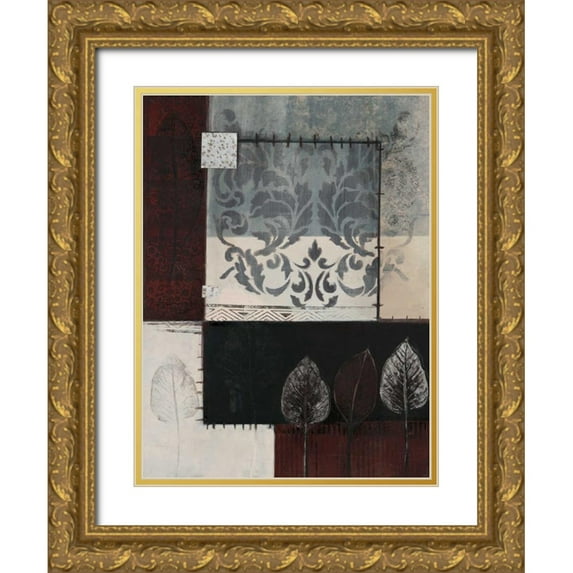 Tunick, Connie 15x18 Gold Ornate Wood Framed with Double Matting Museum Art Print Titled - Silver Damask I
