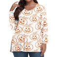 Tunics or Tops To Wear with Leggings Plus Size Pumpkin Bats Print T