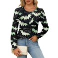Tunics or Tops To Wear with Leggings Pumpkin Bats Print Tshirts Long