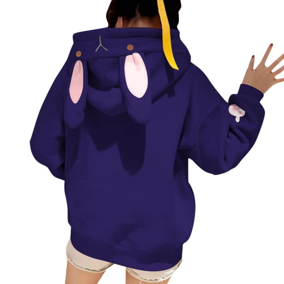 Tunics for Leggings Fall Loose Fit Hooded Long Sleeve Dolman Cold Shoulder Hoody Graphic Hoodie Cotton Hoodies (Purple,XXL)