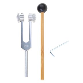Tuning Fork 528Hz Tuner Chakra for DNA Repair Sound Healing Portable Mallet Tuning Fork Set Used for Girl/Boy/Parents