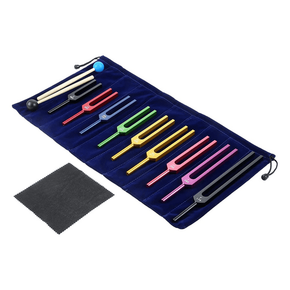 Tuning Fork Set, 9 PCS Color Tuning Forks for Healing Chakra,Sound Therapy,Keep Body,Mind and Spirit in Perfect Harmony