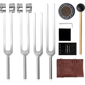 Tuning Forks Set for Healing, Weighted and Unweighted Sound Healing Instruments, Professional Grade Aluminum Alloy with Mallet & Activator for Meditation, Stress R