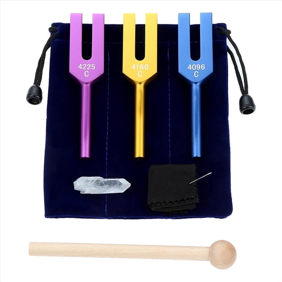 Tuning Forks Set 4096 Hz 4160 Hz 4225 Hz for Sound Healing, Musical Instrument, Sound Vibration Tools, B,Multicolor