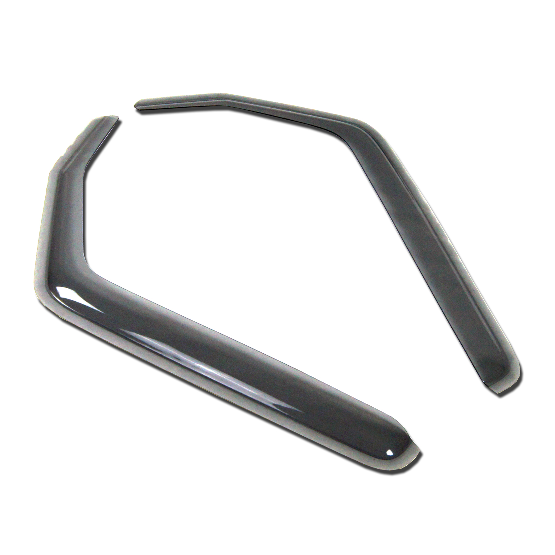 TuningPros IWV-278i Premium In-Channel 2mm Window Visor Deflector Rain Guard Light Grey 2 Pcs Set For 2007-2017 Jeep Wrangler