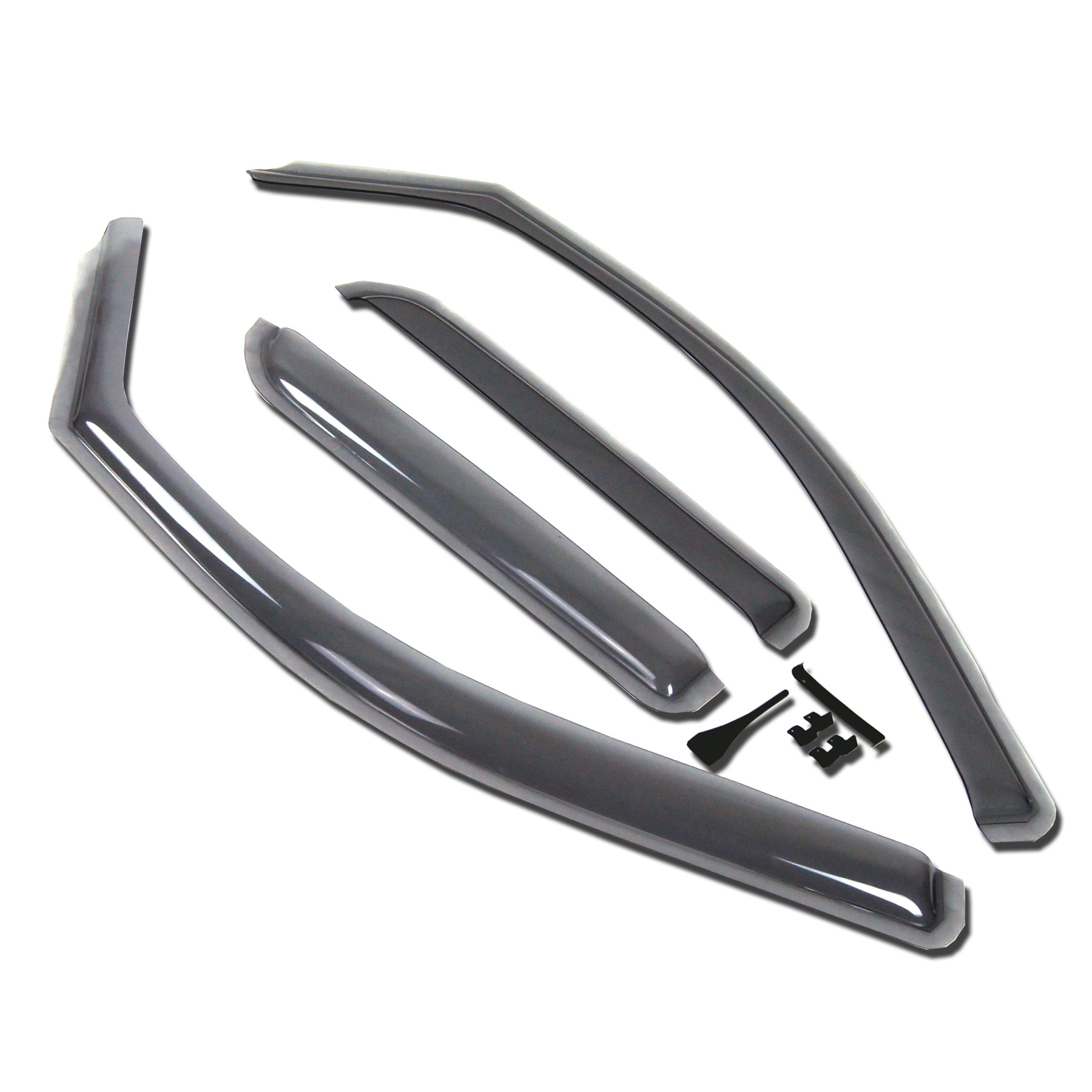 TuningPros IWV-621i Premium In-Channel 2mm Window Visor Deflector Rain Guard  4 Pcs Set For 2014-2017 Chevrolet Silverado 1500 Extended Cab/Double Cab
