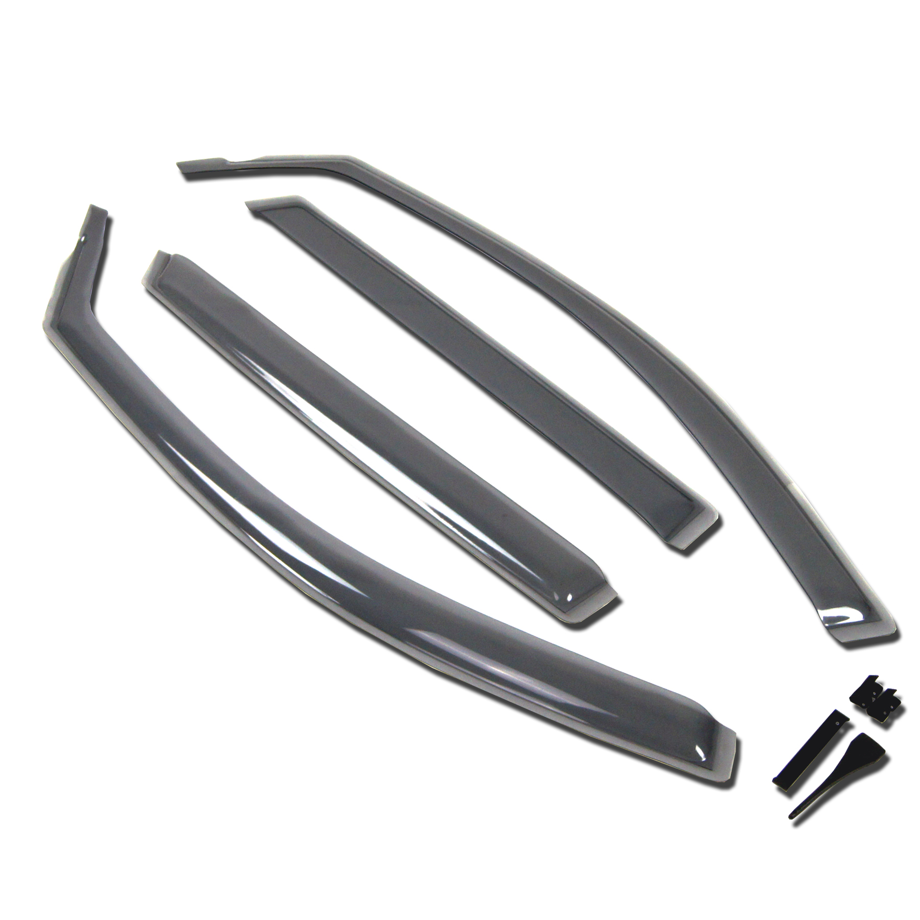 TuningPros IWV-642i Premium In-Channel 2mm Window Visor Deflector Rain Guard  4 Pcs Set For 2013-2017 Hyundai Santa Fe 5-passengers