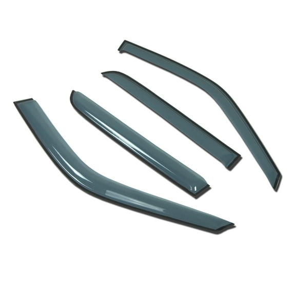 TuningPros LGWV-166 Outside Mount Light Grey Window Visor 4 Pcs Set For 2004-2008 Ford F-150 SuperCrew/Crew Cab