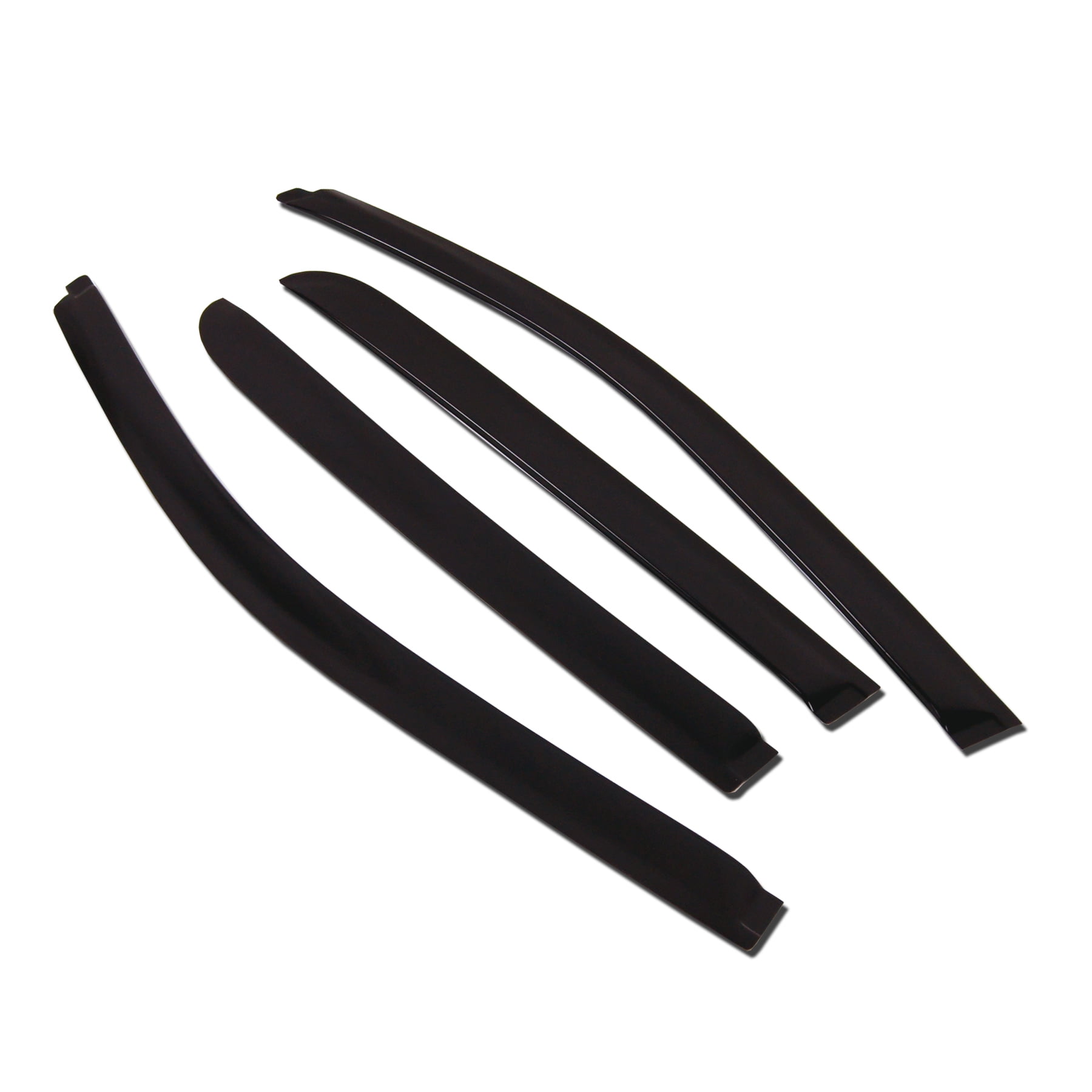 TuningPros LP-784 Low Profile Window Visor For 2013-2017 Chevrolet Colorado - Outside Mount Deflector Rain Guard Dark Smoke 4 Pcs Set Chevy Chevrolet Colorado 13 14 15 16 17