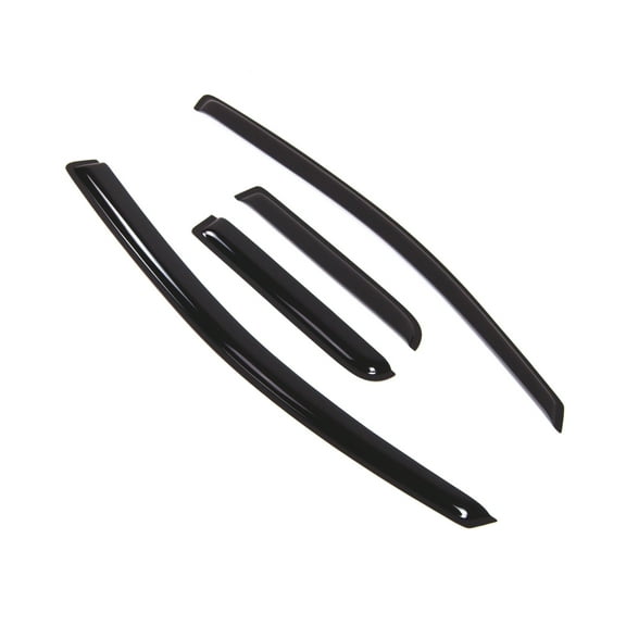 TuningPros Outside Mount Window Visor Deflector Smoke Tinted 4 Pcs Set For 2004-2014 Nissan Titan ExtendedCab