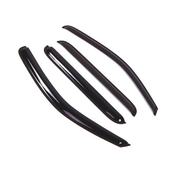 TuningPros Outside Mount Window Visor Deflector Smoke Tinted 4 Pcs Set For 2005-2016 Nissan Frontier Crew Cab