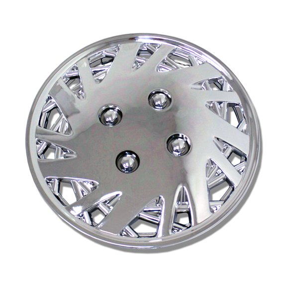 TuningPros WC-14-9157-C Set of 4 Chrome Pop-On Hubcaps 14" - Hub Caps Wheel Skin Cover 14 Inches 4 Pcs Set