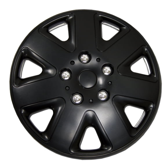 TuningPros WC-17-1026-B Set of 4  Matte Black Snap-On Hubcaps 17" - Hub Caps Wheel Skin Cover 17 Inches 4 Pcs Set