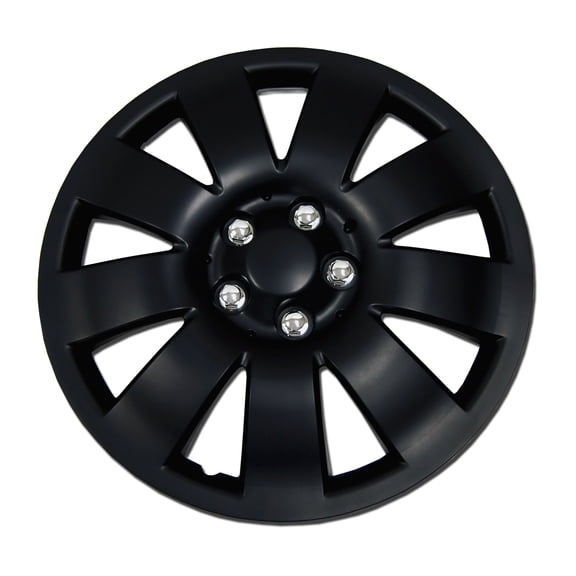 TuningPros WC-17-721-B Set of 4  Matte Black Snap-On Hubcaps 17" - Hub Caps Wheel Skin Cover 17 Inches 4 Pcs Set