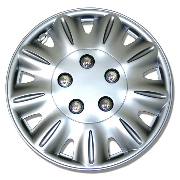 TuningPros WSC-029S15 Set of 4  Metallic Silver Hubcaps 15" - Hub Caps Wheel Skin Cover 15 inches 4 Pcs Set