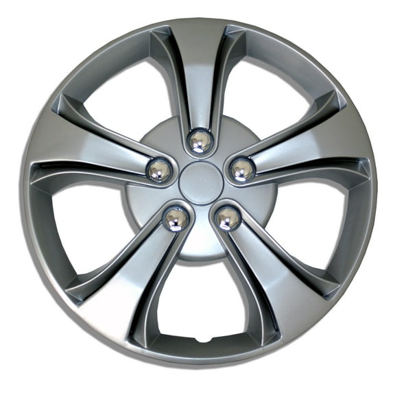 TuningPros WSC-616S15 Set of 4 Metallic Silver Hubcaps 15" - Hub Caps Wheel Skin Cover 15 inches 4 Pcs Set