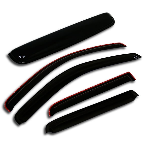 TuningPros WSV2-035i-2 Outside Mount Window Visor Deflector and Sunroof 5 Pcs Set For 2004-2012 Chevy Colorado Crew Cab