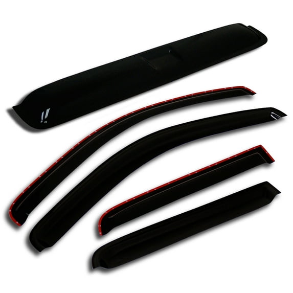 TuningPros WSVT2-035i Window Visor and Sunroof Type 2 For 2004-2012 GMC Canyon Crew Cab - In-Channel 5 Pcs Set
