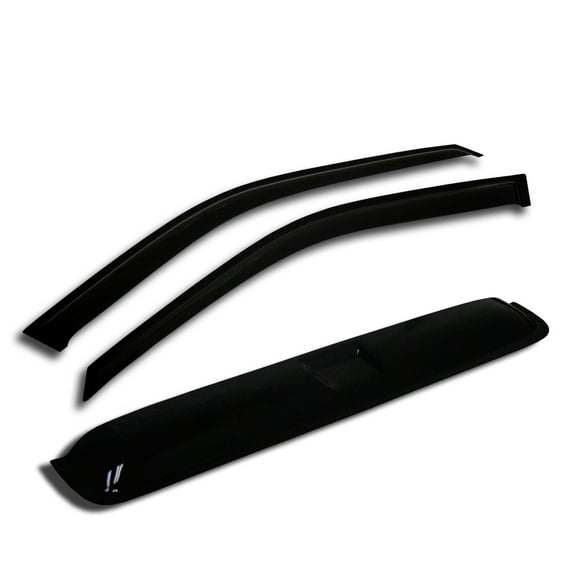 TuningPros WSVT2-051-13 Window Visor and Sunroof Type 2 For 1999-2006 Chevrolet Silverado 1500 2500 3500 Extended Cab - Outside Mount 3 Pcs Set