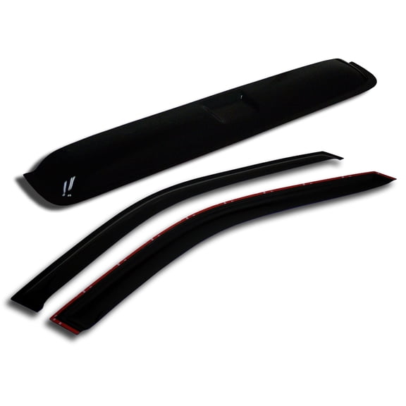 TuningPros WSVT2-220 Window Visor and Sunroof Type 2 For 2001-2005 Honda Civic Coupe - Outside Mount 3 Pcs Set