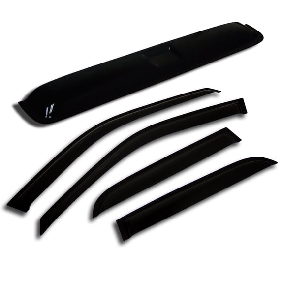TuningPros WSVT2-233 Window Visor and Sunroof Type 2 For 2006-2008 Honda Fit - Outside Mount 5 Pcs Set