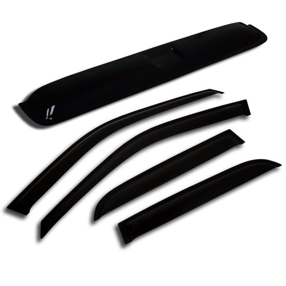 TuningPros WSVT2-337 Window Visor and Sunroof Type 2 For 2009-2015 Nissan Cube - Outside Mount 5 Pcs Set