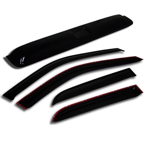 TuningPros WSVT2-761 Window Visor and Sunroof Type 2 For 2013-2016 Dodge Dart - Outside Mount 5 Pcs Set