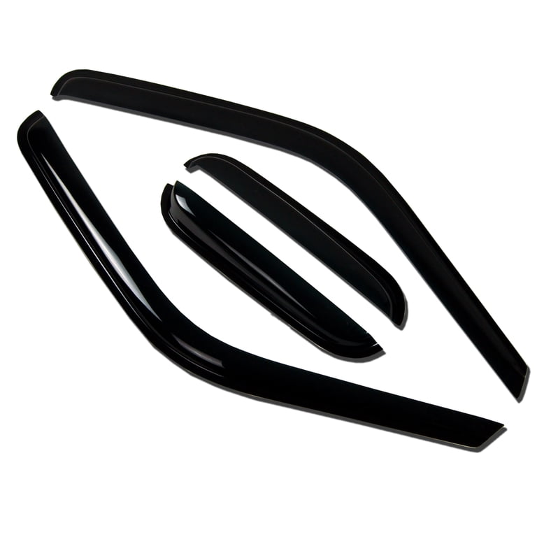 Dark Smoke JDM Window Visors For 1988-1991 Honda Civic 4-Door Sedan | Acrylic Rain Guards
