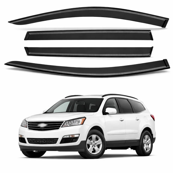 TuningPros WV2M-085 Outside Mount 2.0mm Window Visor Deflector 4 Pcs Set For 2009-2017 Chevrolet Traverse