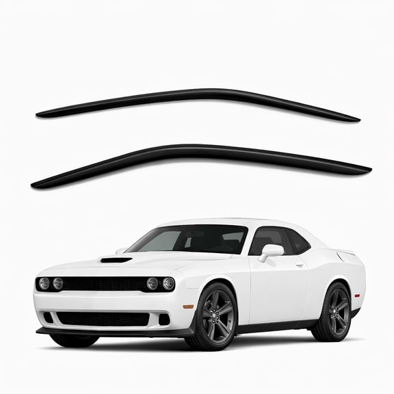 TuningPros WV2M-108 Outside Mount 2.0mm Window Visor Deflector 2 Pcs Set For 2008-2016 Dodge Challenger
