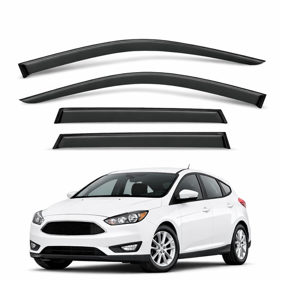 TuningPros WV2M-174 Outside Mount 2.0mm Window Visor Deflector 4 Pcs Set For 2012-2016 Ford Focus Sedan