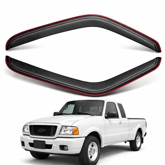 TuningPros WV2M-189i-2P In-Channel 2.0mm Window Visor Deflector 2 Pcs Set For 1993-2011 Ford Ranger