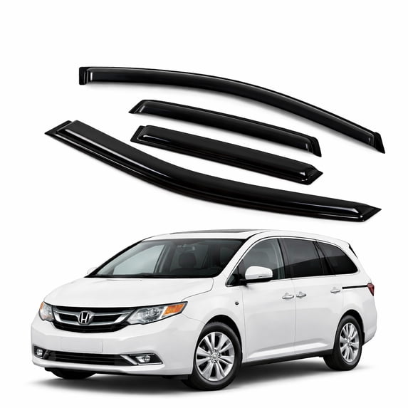 TuningPros WV2M-238 Outside Mount 2.0mm Window Visor Deflector 4 Pcs Set For 2005-2010 Honda Odyssey