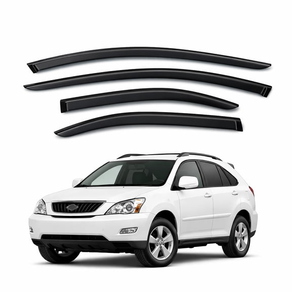 TuningPros WV2M-293-2 Outside Mount 2.0mm Window Visor Deflector 4 Pcs Set For 2004-2009 Lexus RX330 RX350 RX400h