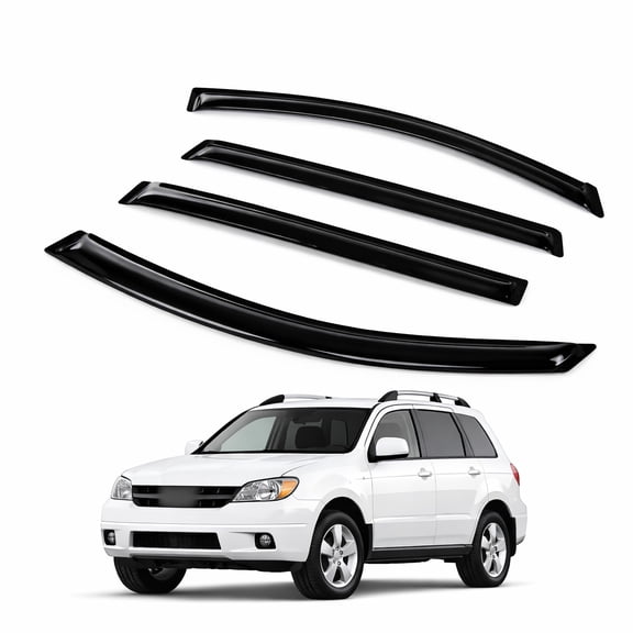 TuningPros WV2M-329 Outside Mount 2.0mm Window Visor Deflector 4 Pcs Set For 2003-2006 Mitsubishi Outlander