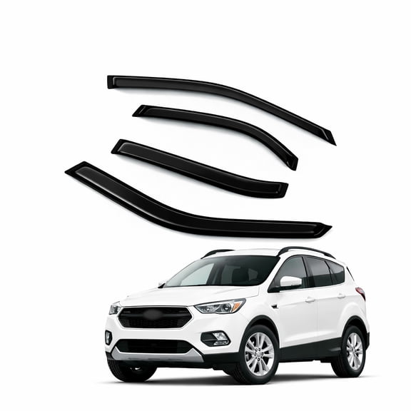 TuningPros WV2M-633 Outside Mount 2.0mm Window Visor Deflector 4 Pcs Set For 2013-2016 Ford Escape