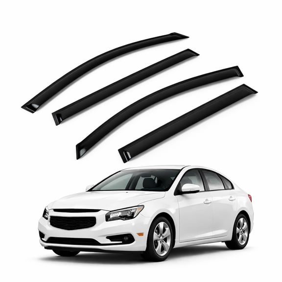 TuningPros WV2M-687 Outside Mount 2.0mm Window Visor Deflector 4 Pcs Set For 2011-2015 Chevrolet Cruze