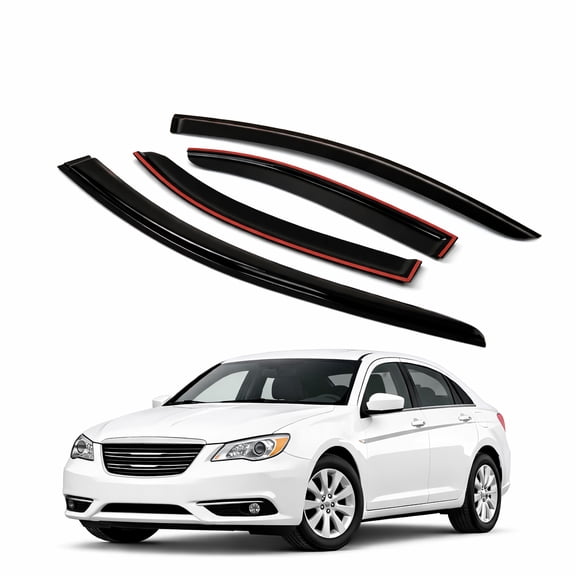 TuningPros WV2M-787 Outside Mount 2.0mm Window Visor Deflector 4 Pcs Set For 2011-2014 Chrysler 200