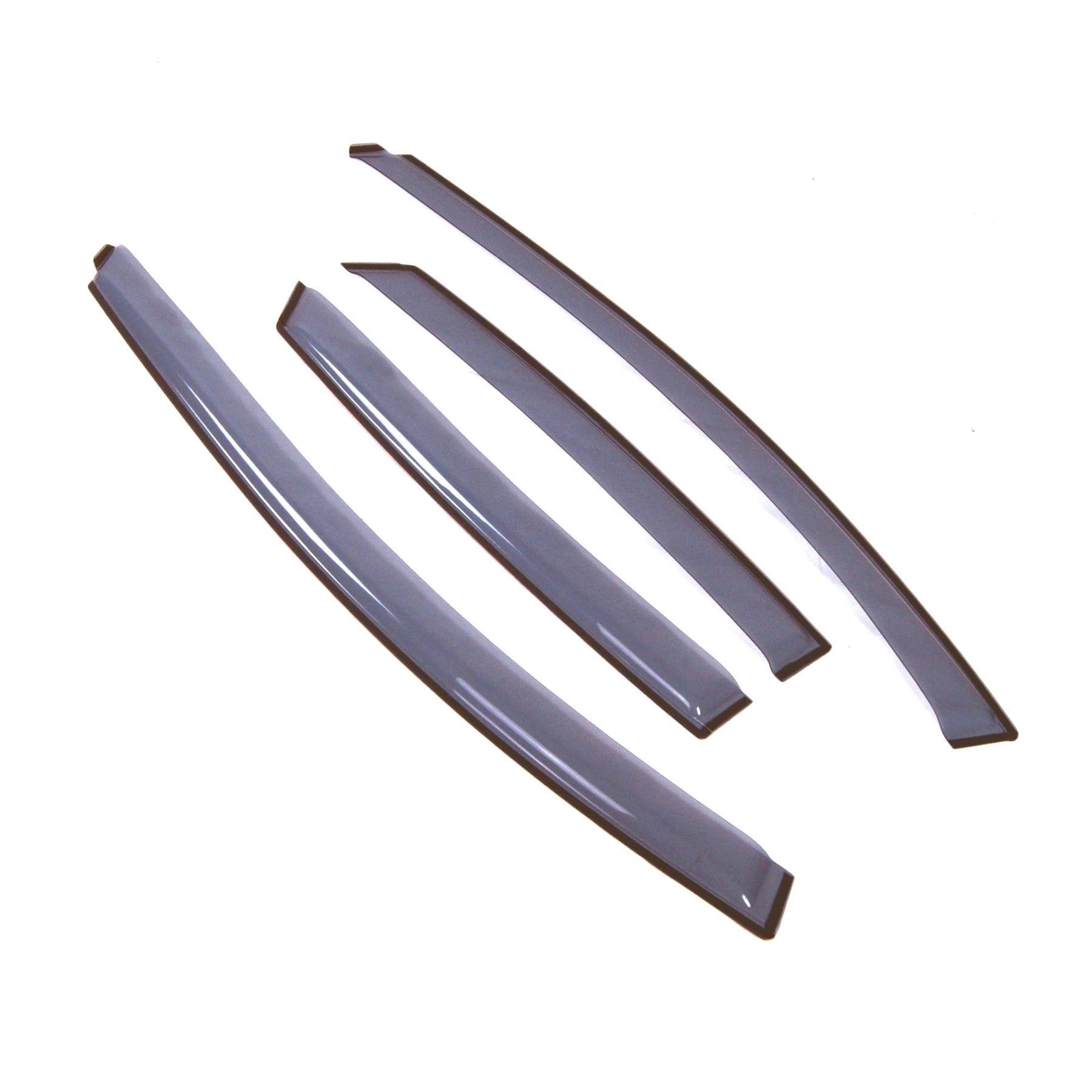 Visores Deflectores Para Ford Focus 2012-2018 (sedán/hatchback) - Set De 4 Piezas, Negro Brillante, Adhesivos
