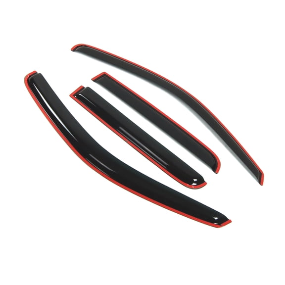 Tuningpros WD2-114i In-Channel Window Visor Deflector Rain Guard Dark Smoke 4 Pcs Set For 2000-2004 Dodge Dakota Quad Cab