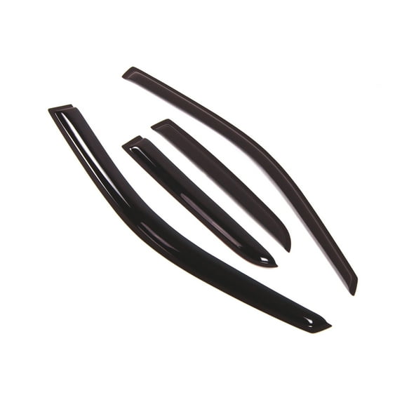 Tuningpros WD2-125 Outside Mount Window Visor Deflector Rain Guard Dark Smoke 4 Pcs Set For 2009-2016 Dodge Ram 1500 Quad Cab