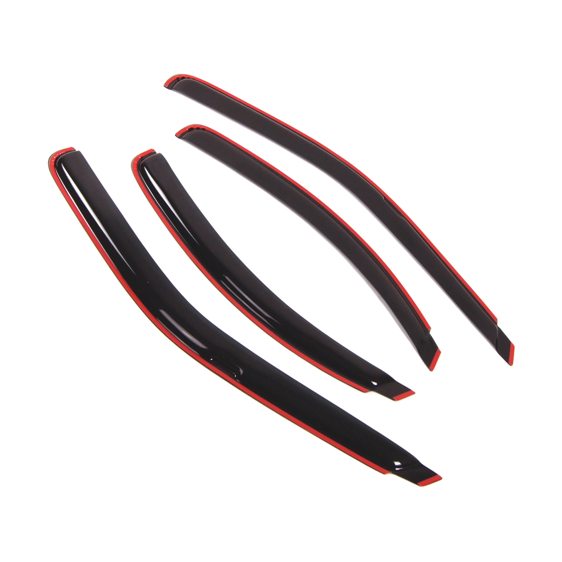 Tuningpros WD2-140i In-Channel Window Visor Deflector Rain Guard Dark Smoke 4 Pcs Set For 1995-2000 Ford Contour