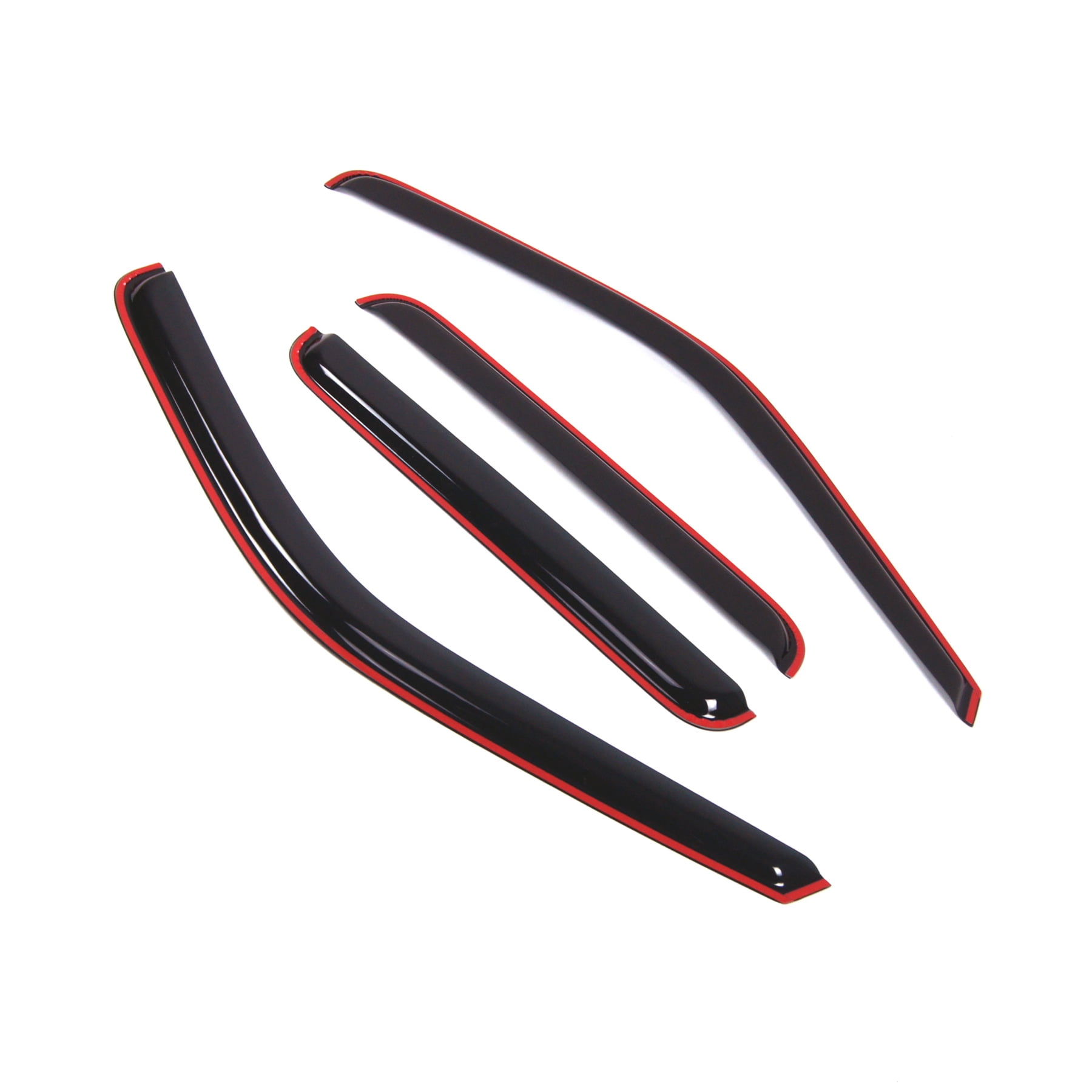 Tuningpros WD2-192i In-Channel Window Visor Deflector Rain Guard Dark Smoke 4 Pcs Set For 1999-2016 Ford F-250 SuperCrew