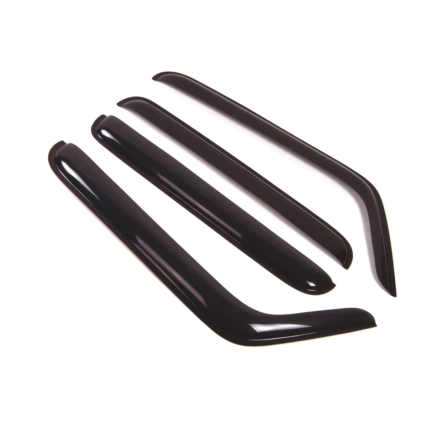 Tuningpros WD2-277 Outside Mount Window Visor Deflector Rain Guard Dark Smoke 4 Pcs Set For 2007-2016 Jeep Wrangler