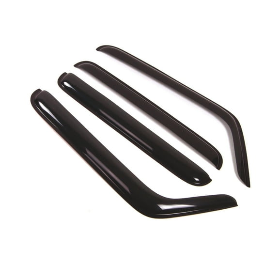 Tuningpros WD2-277B Outside Mount Window Visor Deflector Rain Guard Dark Smoke 4 Pcs Set For 2017-2018 Jeep Wrangler
