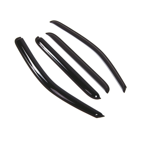 Tuningpros WD2-340B Outside Mount Window Visor Deflector Rain Guard Dark Smoke 4 Pcs Set For 2017-2018 Nissan Frontier Crew Cab