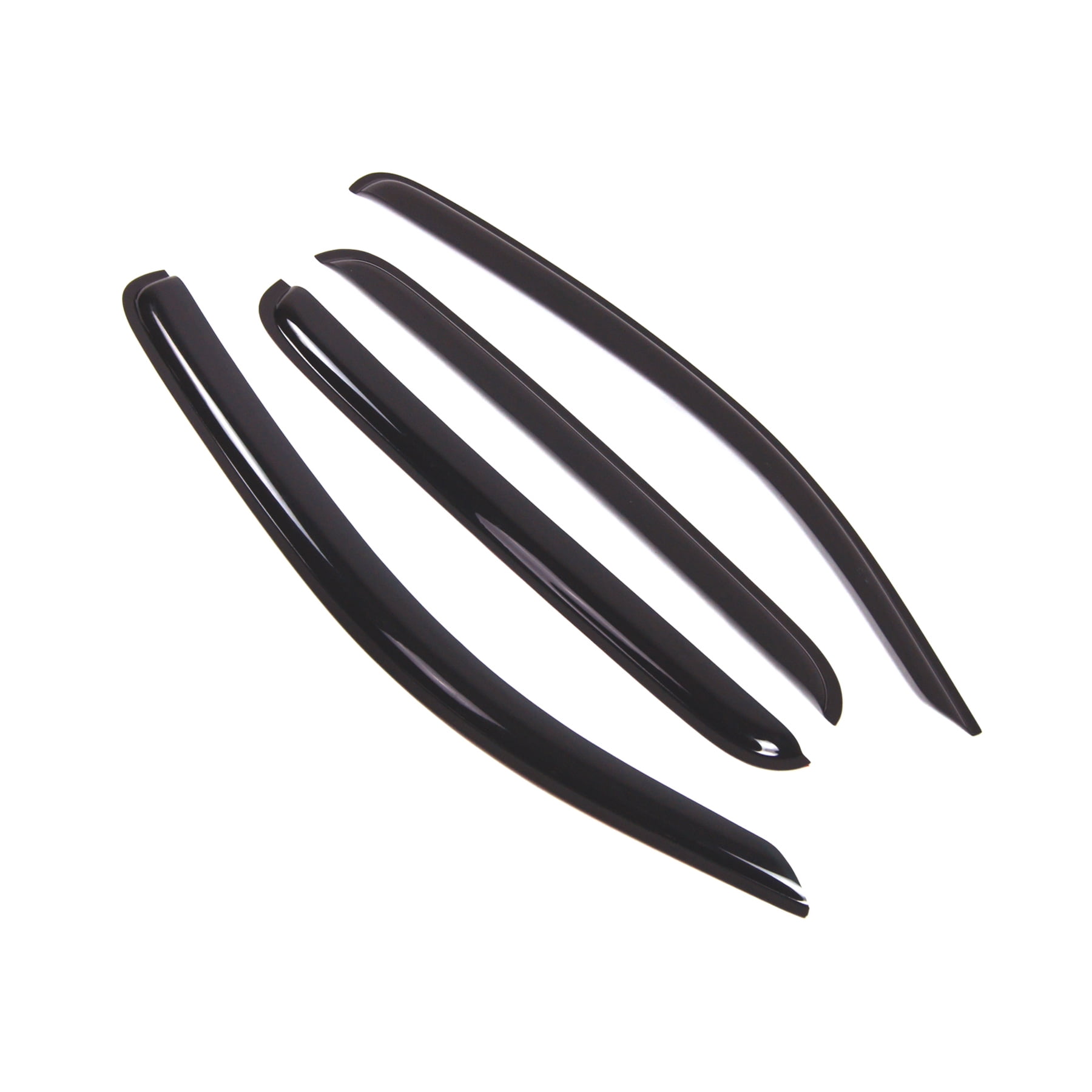 Tuningpros WD2-451 Outside Mount Window Visor Deflector Rain Guard Dark Smoke 4 Pcs Set For 2005-2015 Toyota Tacoma Double Cab